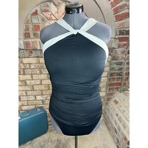 Lauren Ralph Lauren swimsuit high neck black white